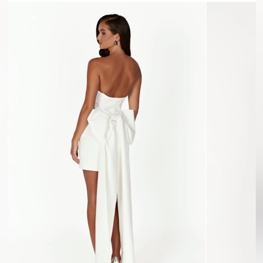 Meshki strapless bow mini dress